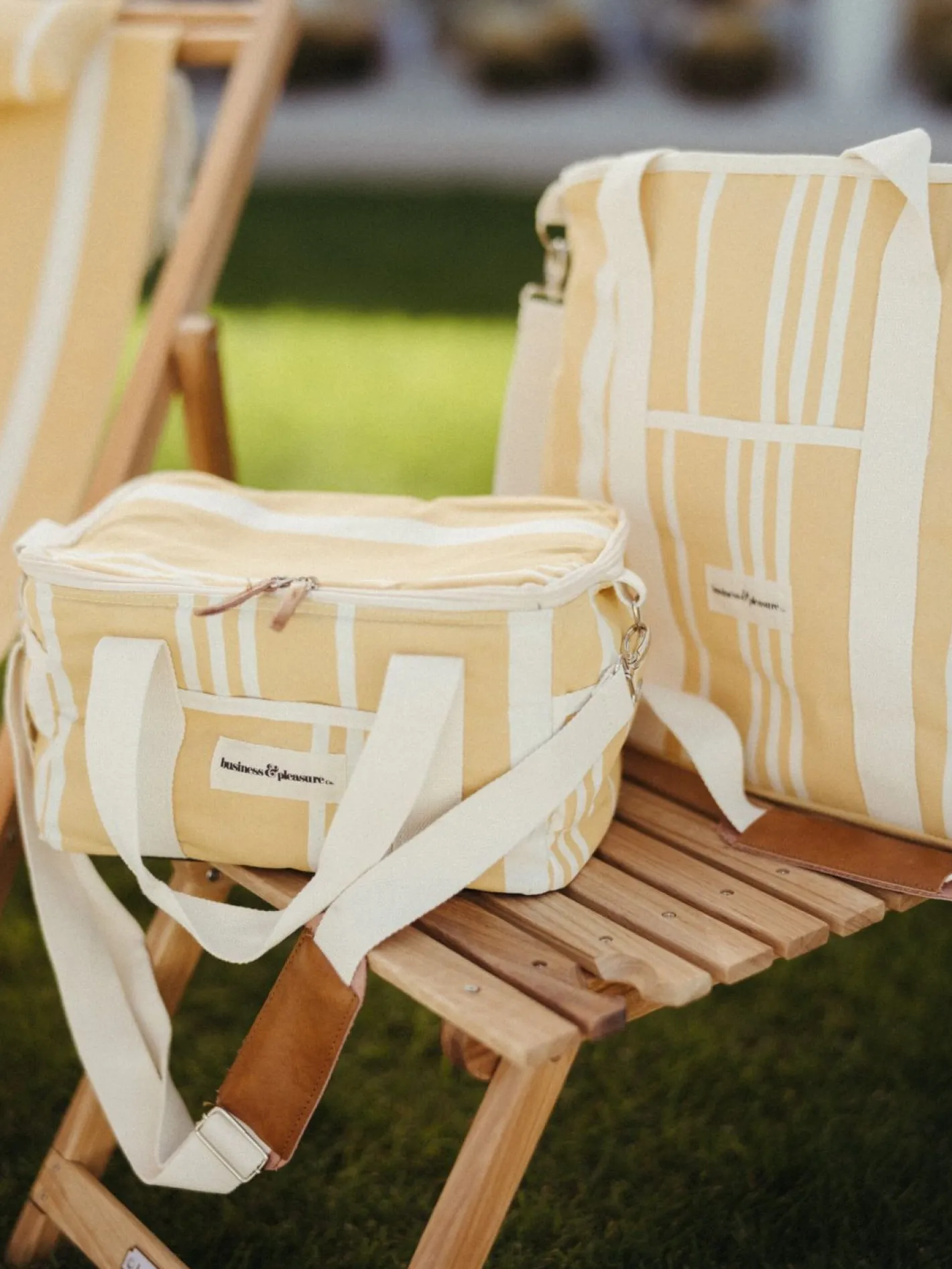 Business & Pleasure Co. The Premium Cooler Bag - Vintage Yellow Stripe