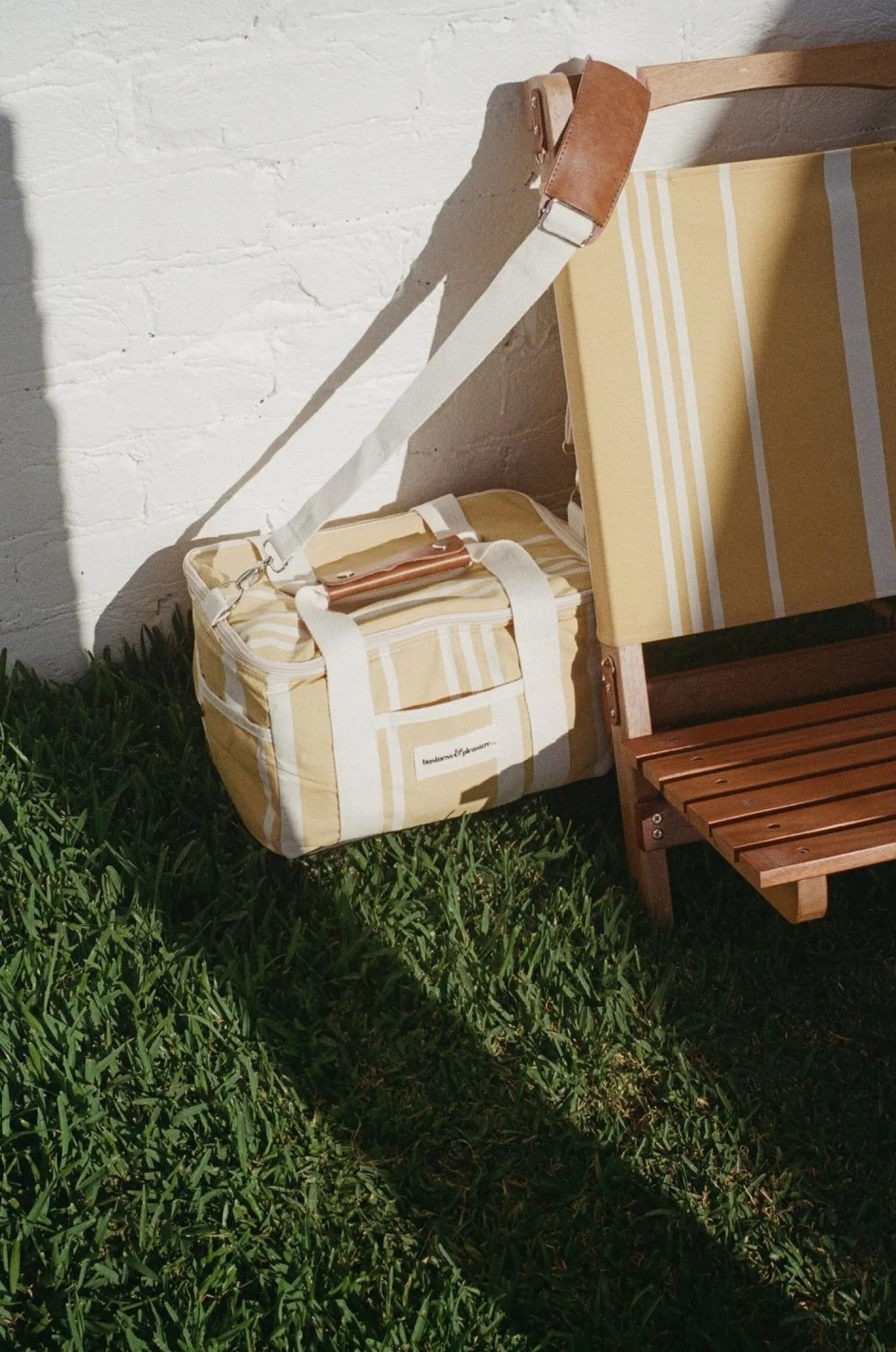 Business & Pleasure Co. The Premium Cooler Bag - Vintage Yellow Stripe