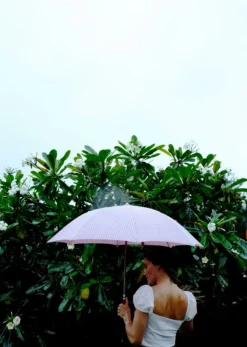 Business & Pleasure Co. The Rain Umbrella - Lauren'S Pink Stripe