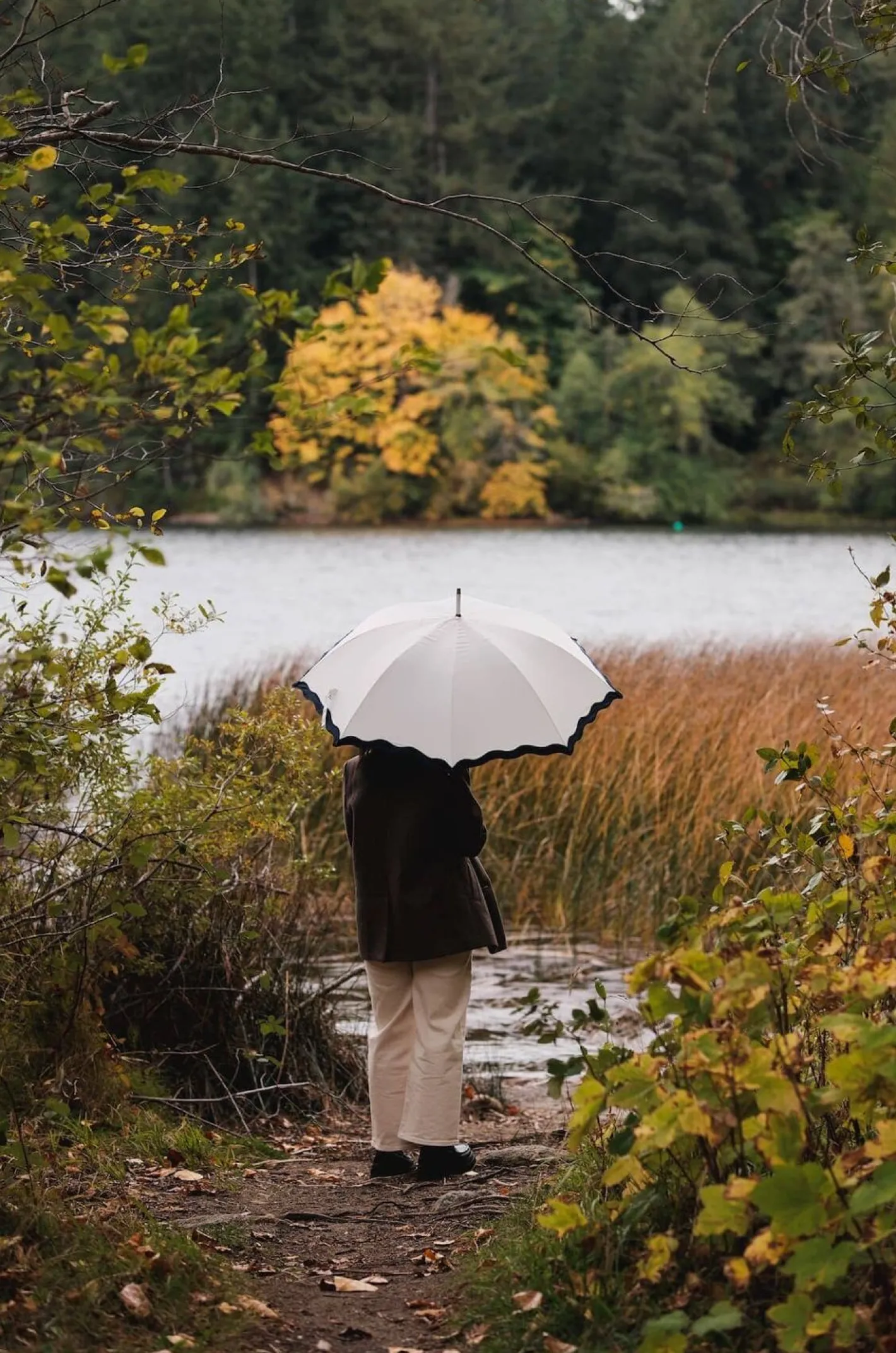 Business & Pleasure Co. The Rain Umbrella - Rivie White