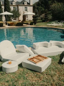Business & Pleasure Co. The Reclining Pillow Lounger - Lauren'S Sage Stripe