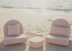 Business & Pleasure Co. The Rectangle Throw Pillow - Lauren'S Pink Stripe