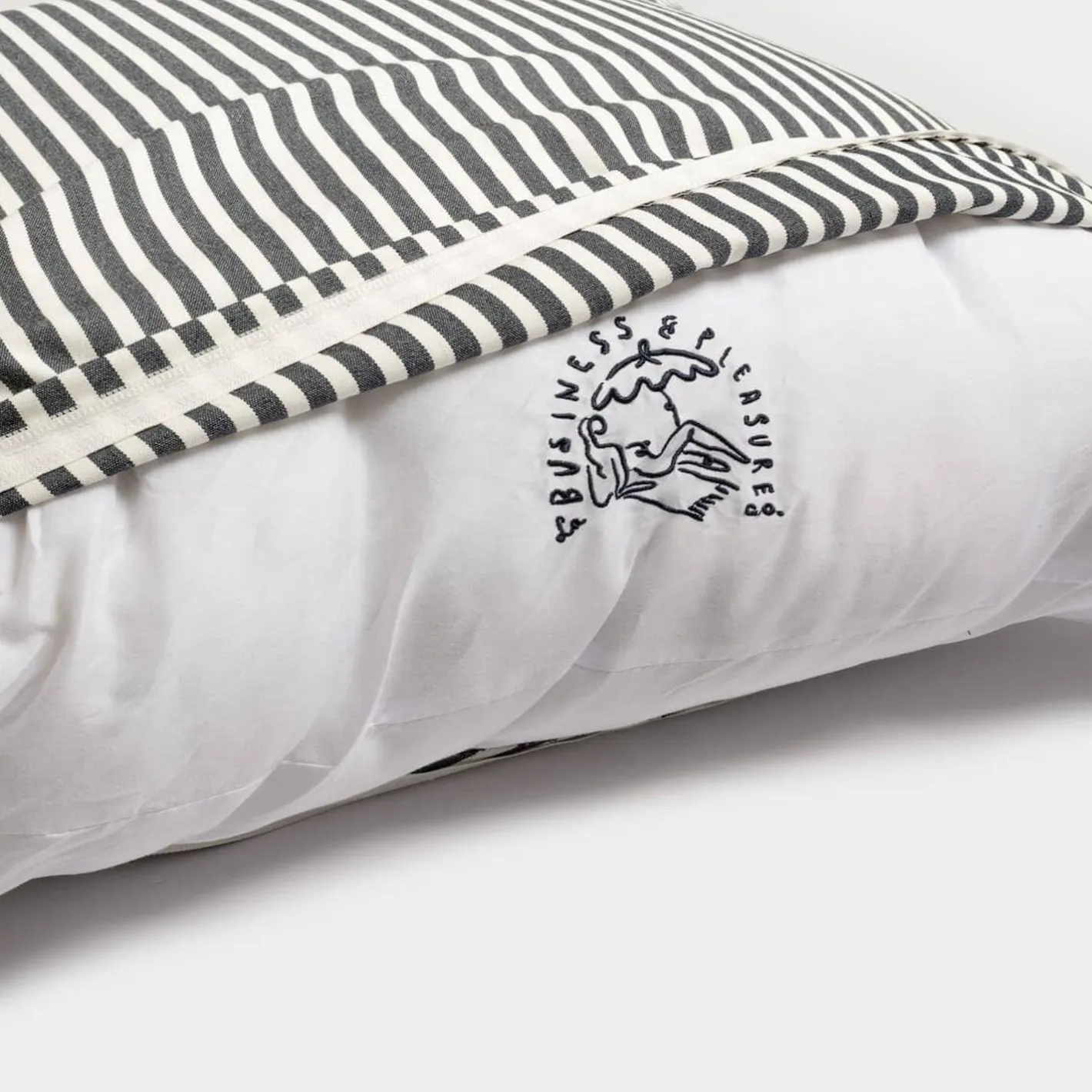 Business & Pleasure Co. The Small Square Throw Pillow - Lauren'S Navy Stripe