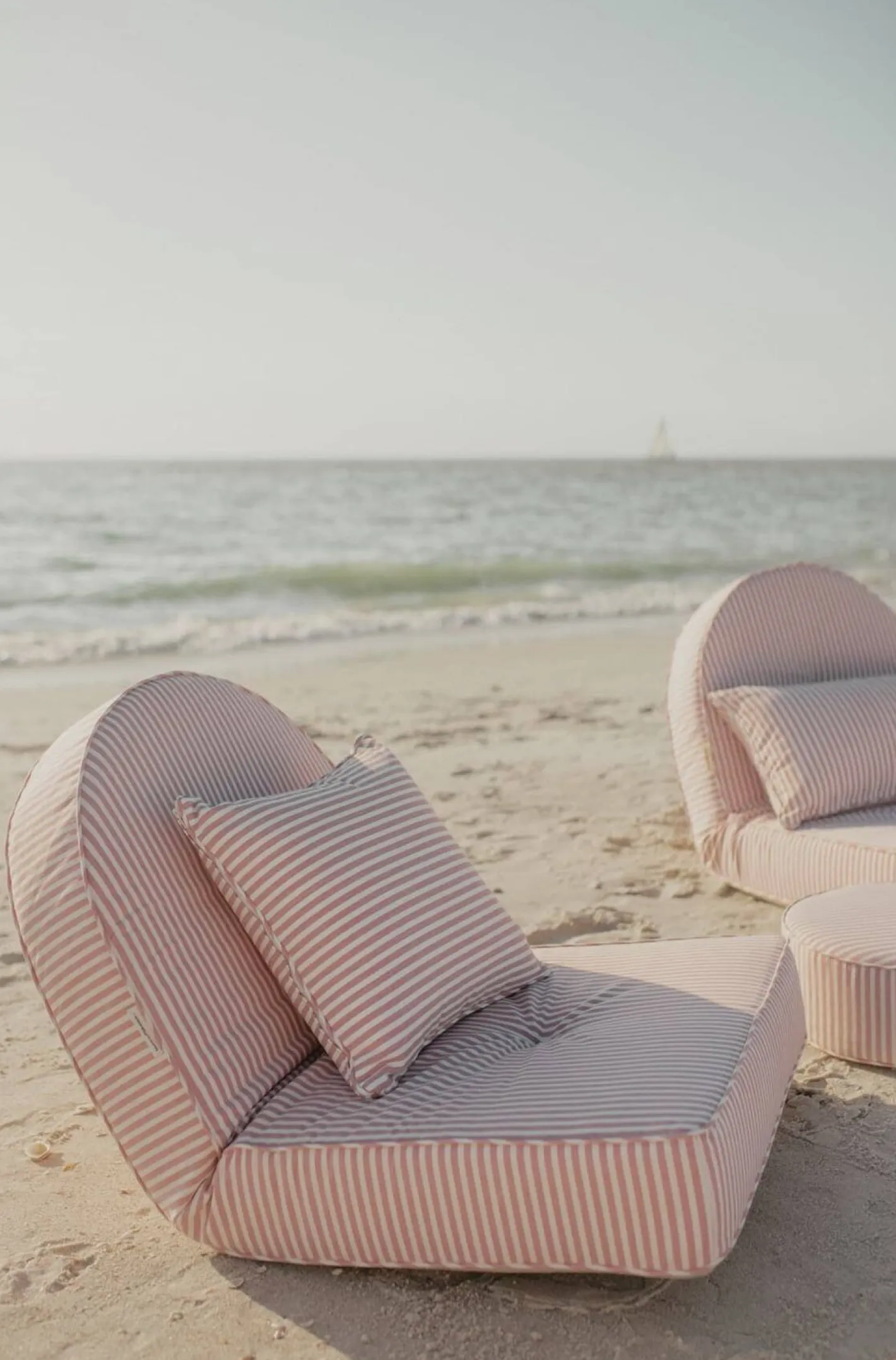 Business & Pleasure Co. The Small Square Throw Pillow - Lauren'S Pink Stripe
