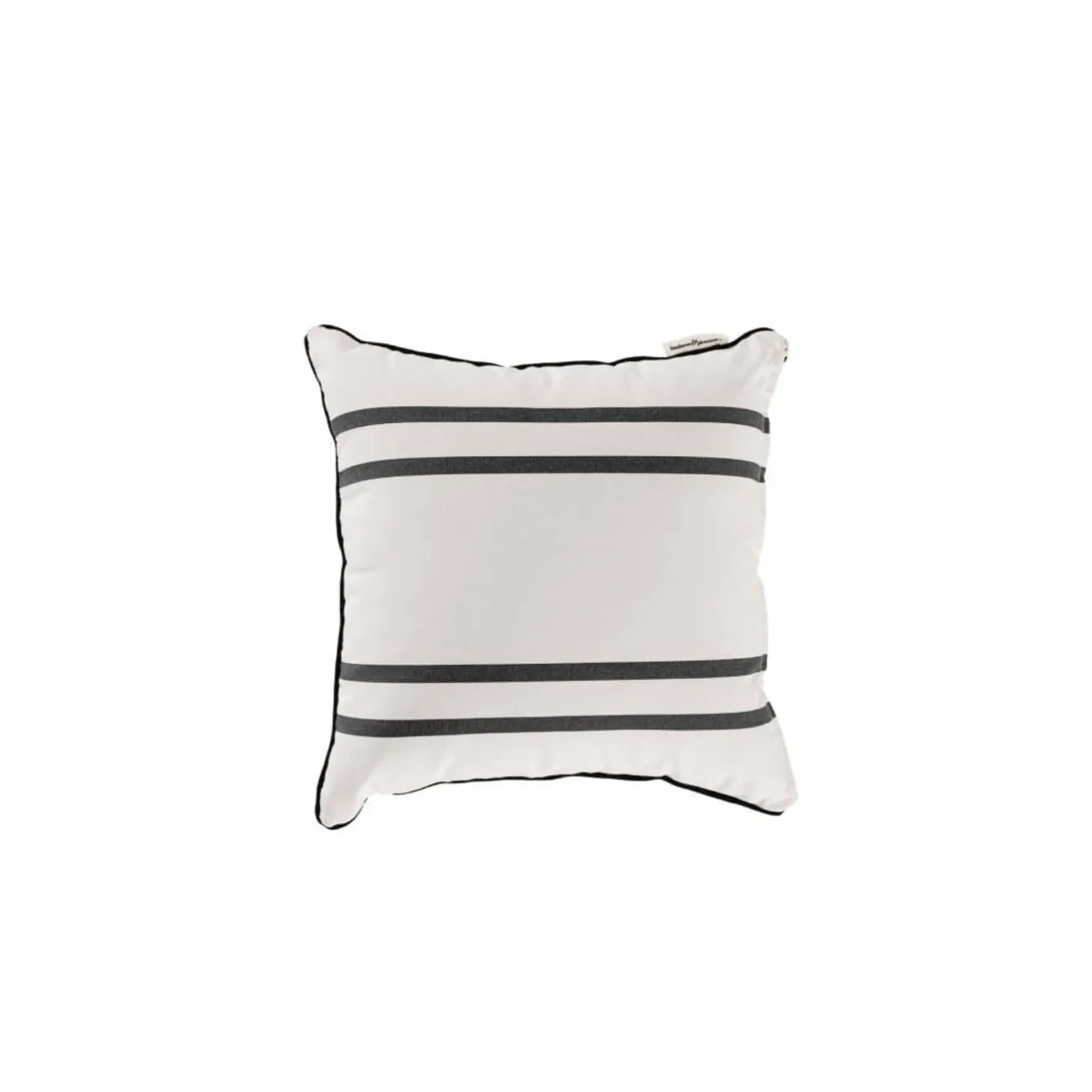 Business & Pleasure Co. The Small Square Throw Pillow - Malibu Black Stripe