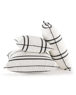 Business & Pleasure Co. The Small Square Throw Pillow - Malibu Black Stripe