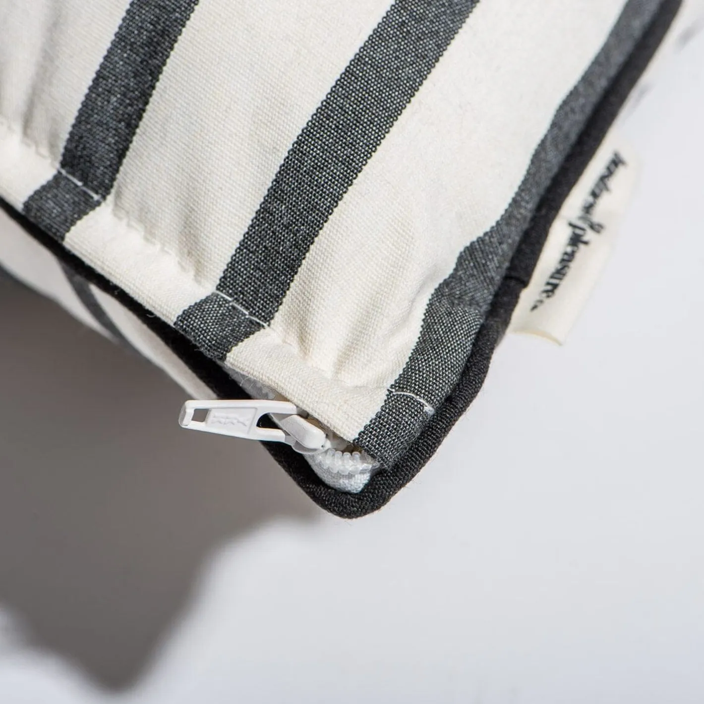 Business & Pleasure Co. The Small Square Throw Pillow - Monaco Black Stripe