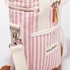 Business & Pleasure Co. The Wine Cooler Tote Bag - Laurens Pink Stripe