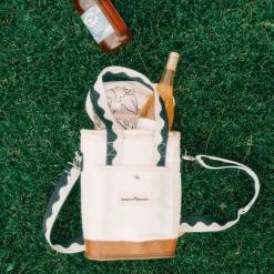 Business & Pleasure Co. The Wine Cooler Tote Bag - Rivie White